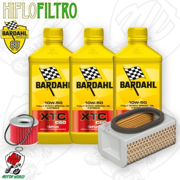 Kit tagliando Olio BARDAHL XTC 10W50 + Filtri Kawasaki ER 500 1996