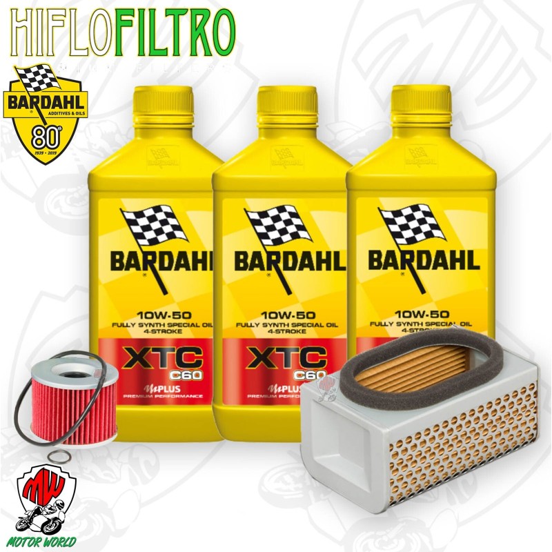 Kit tagliando Olio BARDAHL XTC 10W50 + Filtri Kawasaki ER 500 1996
