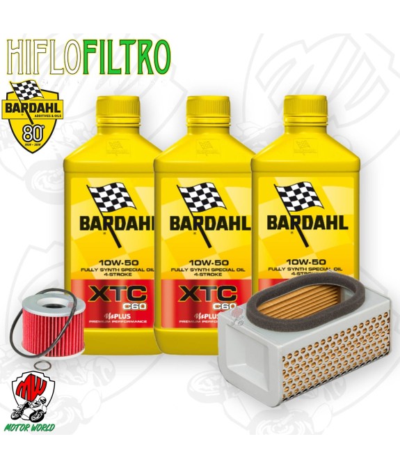 Kit tagliando Olio BARDAHL XTC 10W50 + Filtri Kawasaki ER 500 1996