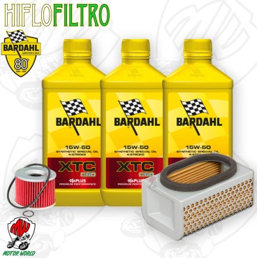 Kit tagliando Olio BARDAHL XTC 15W50 + Filtri Kawasaki ER 500 1996