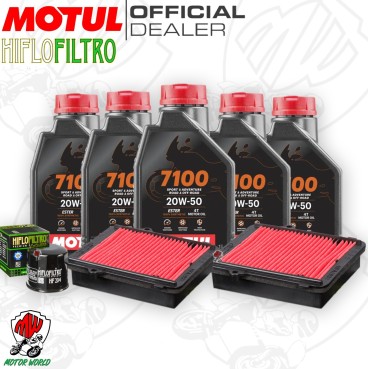 Kit tagliando Olio Motul 7100 20W50 + Filtri HONDA CRF 1000 LD 2016 Africa Twin