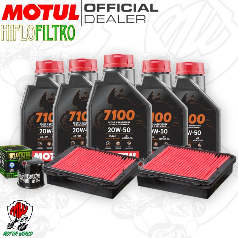 Kit tagliando Olio Motul 7100 20W50 + Filtri HONDA CRF 1000 LD 2016 Africa Twin