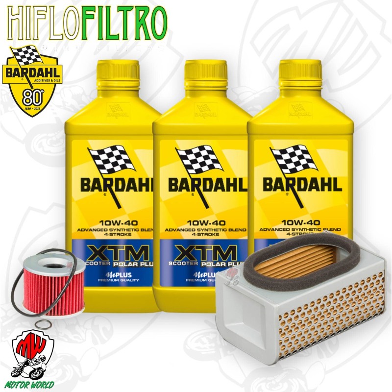 Kit tagliando Olio BARDAHL XTM 10W40 + Filtri Kawasaki ER 500 1996