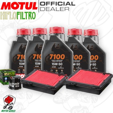 Kit tagliando Olio Motul 7100 15W50 + Filtri HONDA CRF 1000 LD 2017 Africa Twin