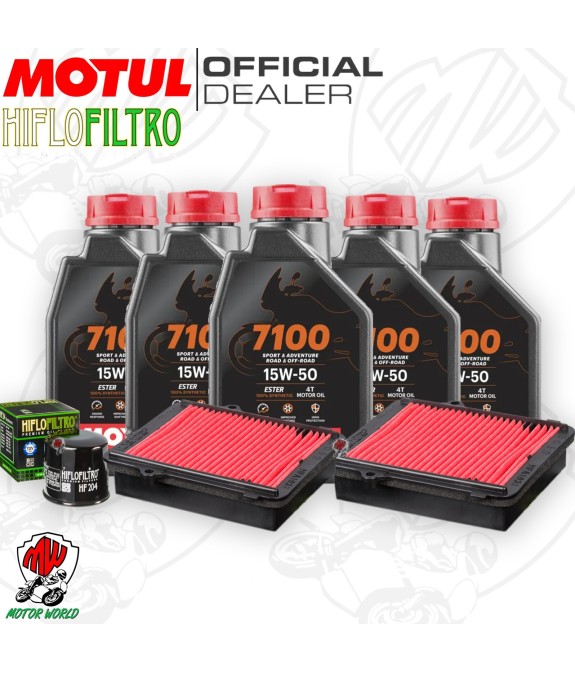 Kit tagliando Olio Motul 7100 15W50 + Filtri HONDA CRF 1000 LD 2017 Africa Twin