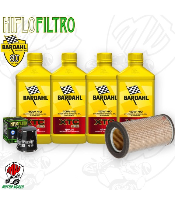Kit tagliando Olio BARDAHL XTC 10W40 + Filtri Kawasaki ER 500 1996