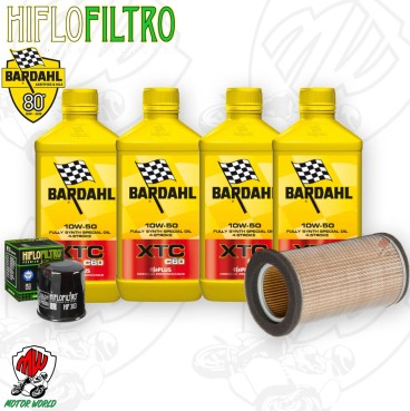 Kit tagliando Olio BARDAHL XTC 10W50 + Filtri Kawasaki ER 500 1996