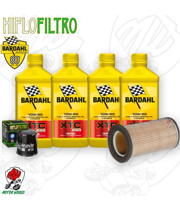Kit tagliando Olio BARDAHL XTC 10W50 + Filtri Kawasaki ER 500 1996