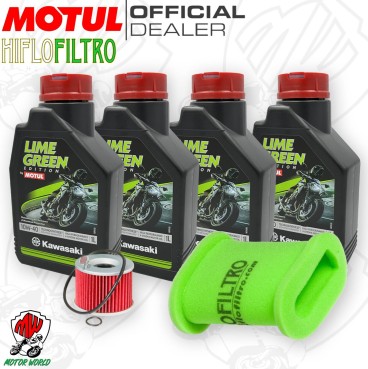 Kit tagliando Motul LIME GREEN 10W40 + Filtri KAWASAKI EL 250 2003