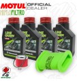 Kit tagliando Motul LIME GREEN 10W40 + Filtri KAWASAKI EL 250 2003