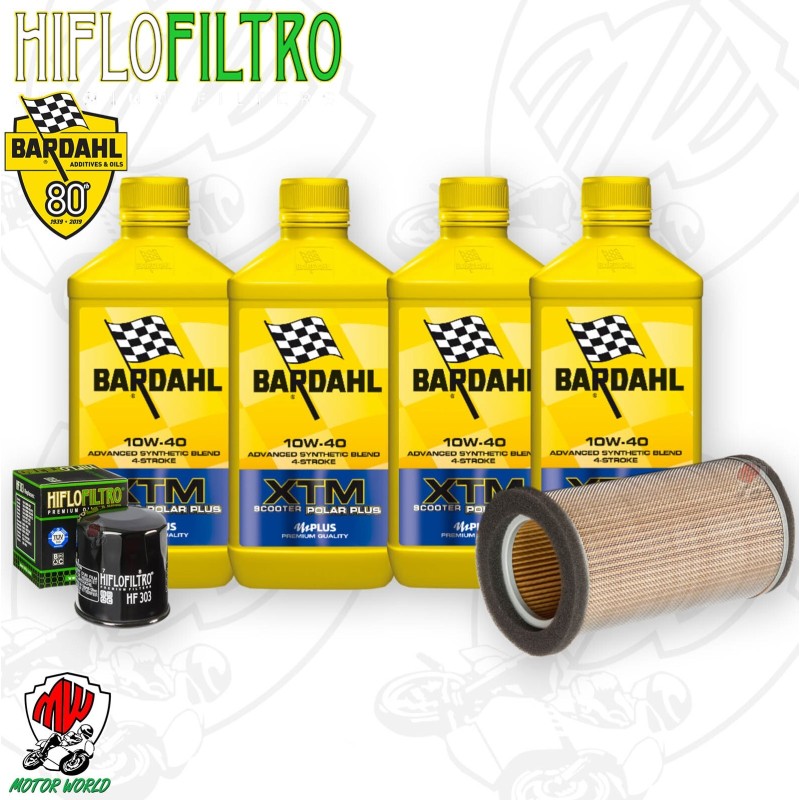Kit tagliando Olio BARDAHL XTM 10W40 + Filtri Kawasaki ER 500 1996