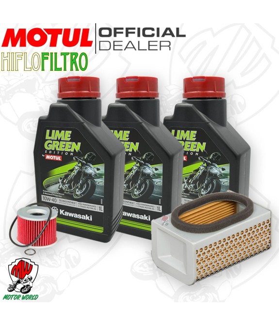 Kit tagliando Motul LIME GREEN 10W40 + Filtri Kawasaki ER 500 1996