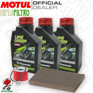 Kit tagliando Motul LIME GREEN 10W40 + Filtri KAWASAKI Ninja 250 R 2008