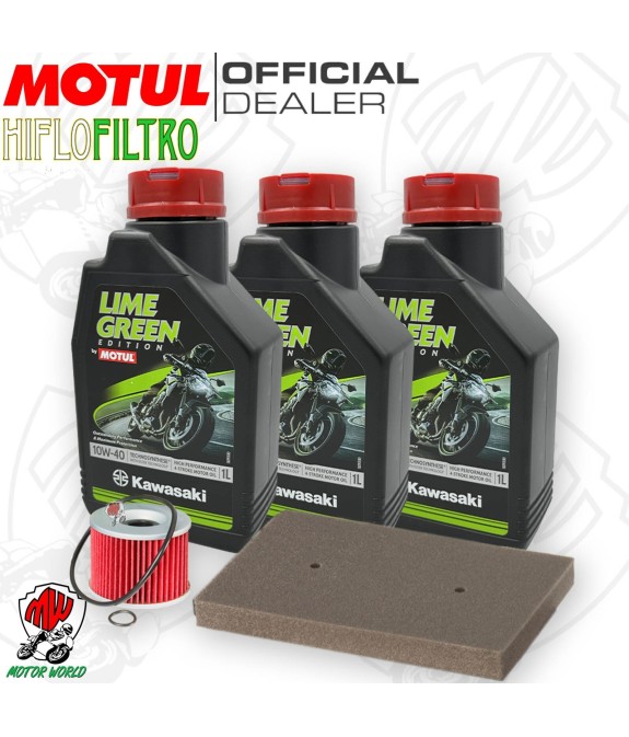 Kit tagliando Motul LIME GREEN 10W40 + Filtri KAWASAKI Ninja 250 R 2008