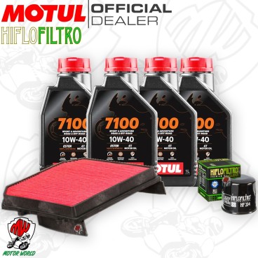 Kit tagliando Olio Motul 7100 10W40 + Filtri HONDA XL 1000 V ABS 2004 Varadero