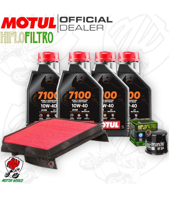 Kit tagliando Olio Motul 7100 10W40 + Filtri HONDA XL 1000 V ABS 2004 Varadero