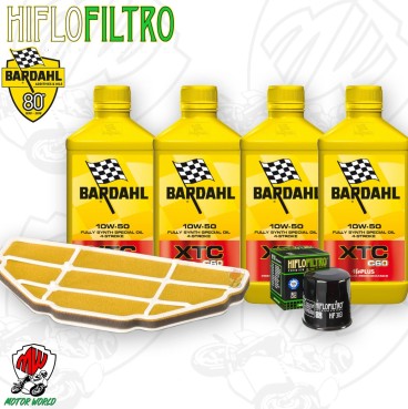 Kit tagliando Olio BARDAHL XTC 10W50 + Filtri KAWASAKI ZZR 600 2008