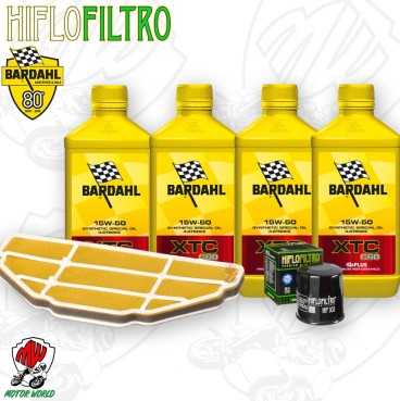 Kit tagliando Olio BARDAHL XTC 15W50 + Filtri KAWASAKI ZZR 600 2007