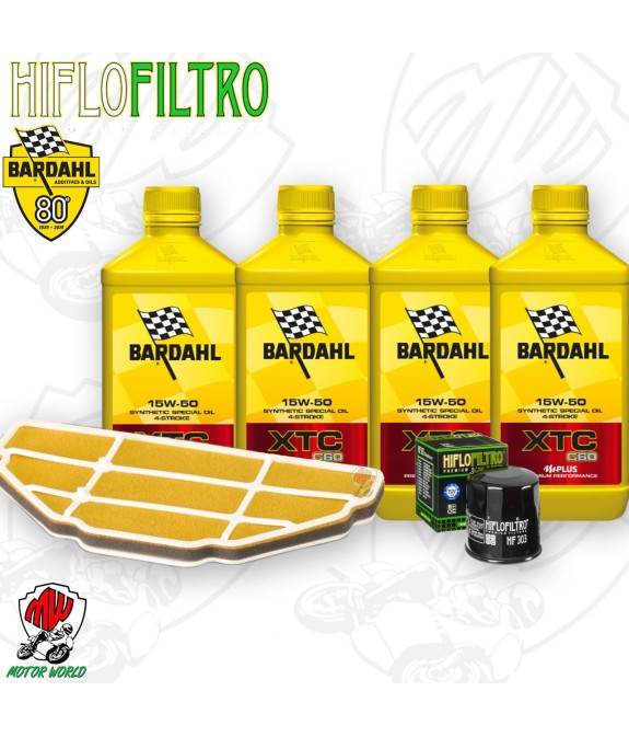 Kit tagliando Olio BARDAHL XTC 15W50 + Filtri KAWASAKI ZZR 600 2007