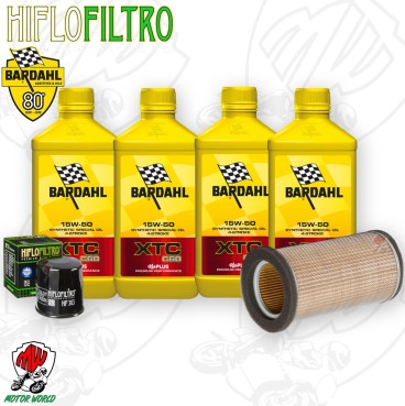 Kit tagliando Olio BARDAHL XTC 15W50 + Filtri Kawasaki ER 500 1996