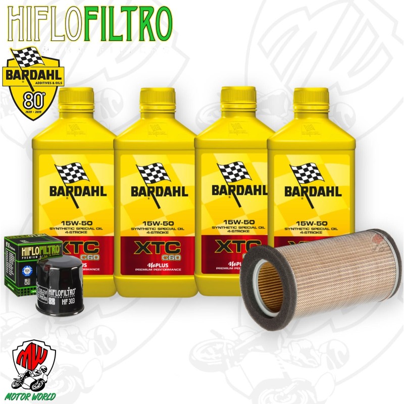 Kit tagliando Olio BARDAHL XTC 15W50 + Filtri Kawasaki ER 500 1996