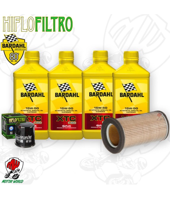 Kit tagliando Olio BARDAHL XTC 15W50 + Filtri Kawasaki ER 500 1996