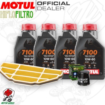 Kit tagliando Olio Motul 7100 10W60 + Filtri KAWASAKI ZZR 600 2007
