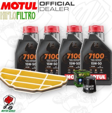 Kit tagliando Olio Motul 7100 15W50 + Filtri KAWASAKI ZZR 600 2007
