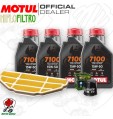 Kit tagliando Olio Motul 7100 15W50 + Filtri KAWASAKI ZZR 600 2007
