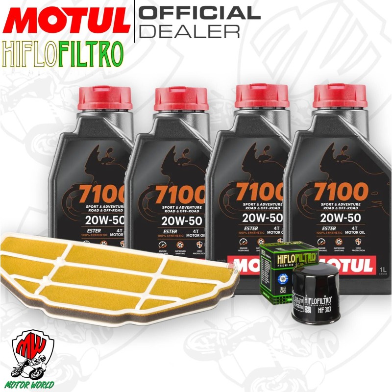 Kit tagliando Olio Motul 7100 20W50 + Filtri KAWASAKI ZZR 600 2007