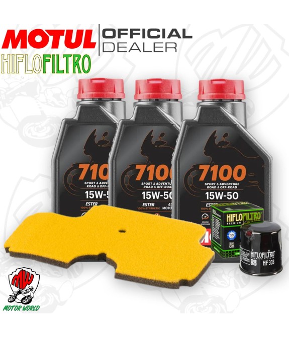 Kit tagliando Olio Motul 7100 15W50 + Filtri KAWASAKI ER 6F 650 2008