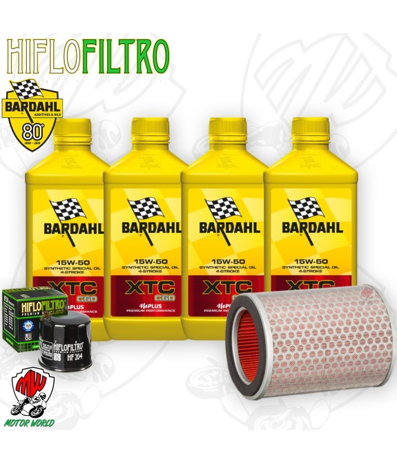 Kit tagliando Olio BARDAHL XTC 15W50 + Filtri Hornet CBF 900 2005