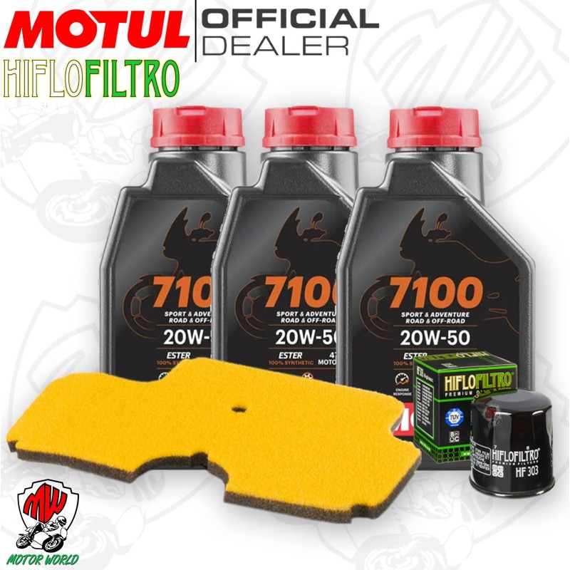 Kit tagliando Olio Motul 7100 20W50 + Filtri KAWASAKI ER 6F 650 2008
