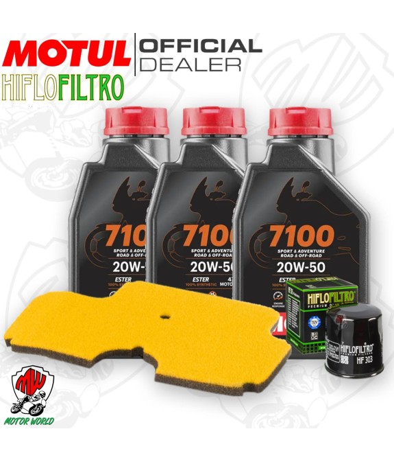 Kit tagliando Olio Motul 7100 20W50 + Filtri KAWASAKI ER 6F 650 2008