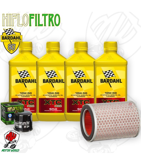 Kit tagliando Olio BARDAHL XTC 10W50 + Filtri HONDA Hornet CBF 919 2003