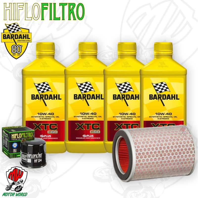 Kit tagliando Olio BARDAHL XTC 10W40 + Filtri HONDA CBF 919 Hornet 2003 Kit tagliando Olio BARDAHL XTC 10W40 + Filtri HONDA CBF 919 Hornet 2003