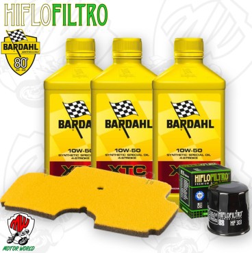 Kit tagliando Olio BARDAHL XTC 10W50 + Filtri KAWASAKI ER 6F 650 2008