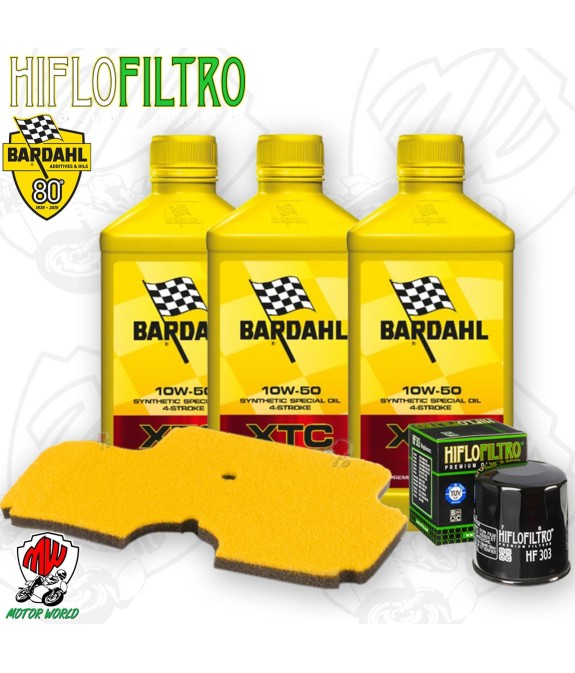 Kit tagliando Olio BARDAHL XTC 10W50 + Filtri KAWASAKI ER 6F 650 2008