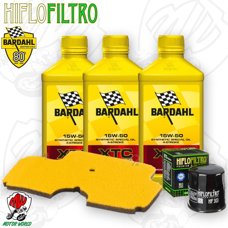 Kit tagliando Olio BARDAHL XTC 15W50 + Filtri KAWASAKI ER 6F 650 2008