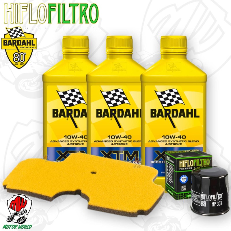 Kit tagliando Olio BARDAHL XTM 10W40 + Filtri KAWASAKI ER 6F 650 2008
