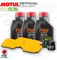 Kit tagliando Olio Motul 7100 10W50 + Filtri KAWASAKI ER 6F 650 2008