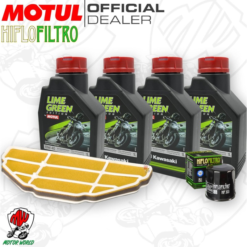 Kit tagliando Motul LIME GREEN 10W40 + Filtri KAWASAKI ZZR 600 2007