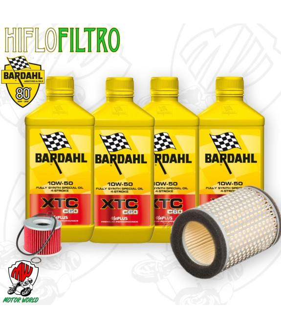 Kit tagliando Olio BARDAHL XTC 10W50 + Filtri KAWASAKI KZ 650 1978