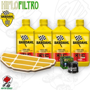 Kit tagliando Olio BARDAHL XTC 10W50 + Filtri KAWASAKI Ninja ZZR 600 2005