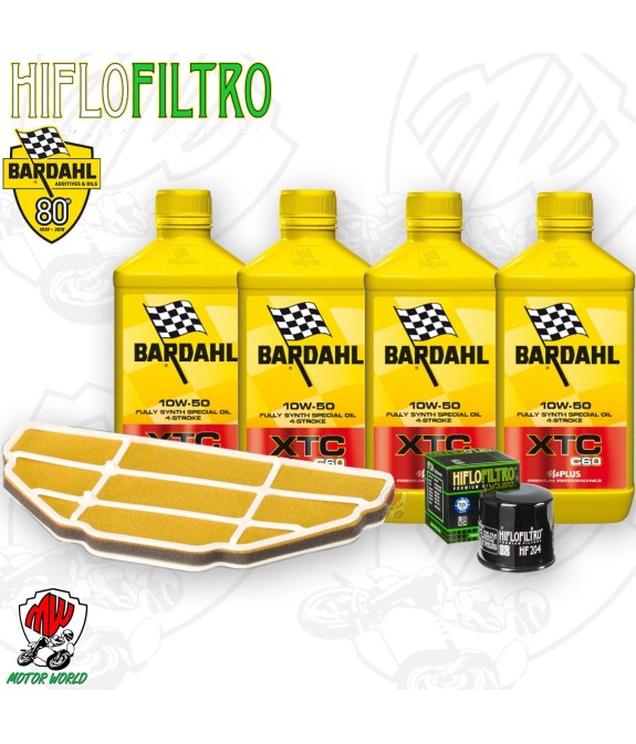 Kit tagliando Olio BARDAHL XTC 10W50 + Filtri KAWASAKI Ninja ZZR 600 2005