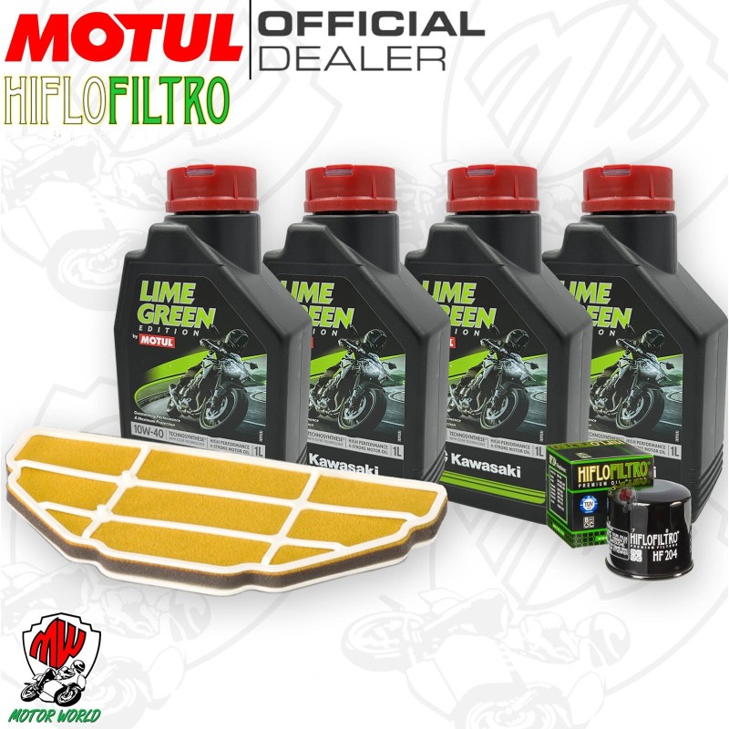 Kit tagliando Motul LIME GREEN 10W40 + Filtri KAWASAKI Ninja ZZR 600 2005