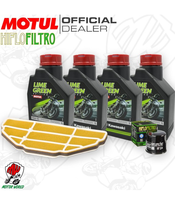 Kit tagliando Motul LIME GREEN 10W40 + Filtri KAWASAKI Ninja ZZR 600 2005