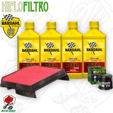 Kit tagliando Olio BARDAHL XTC 15W50 + Filtri HONDA XL 1000 V ABS 2004 Varadero