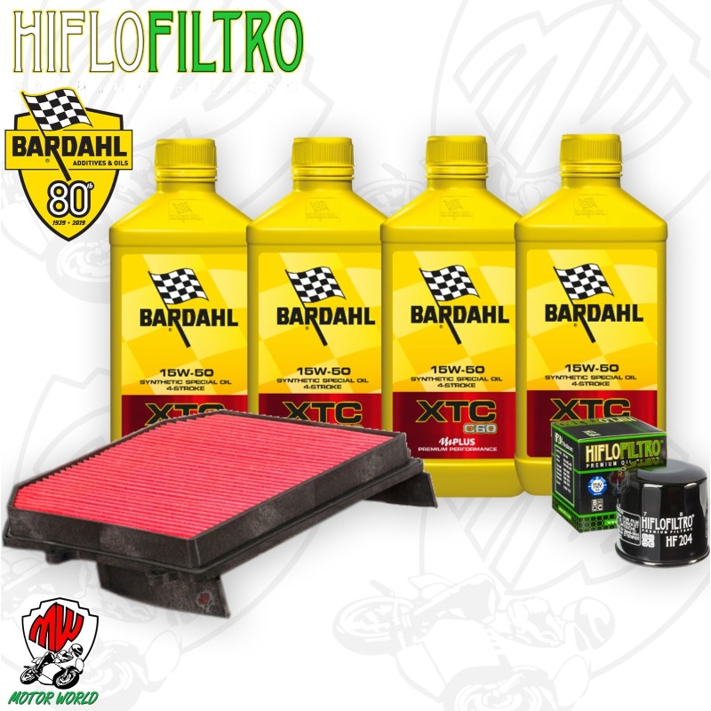 Kit tagliando Olio BARDAHL XTC 15W50 + Filtri HONDA XL 1000 V ABS 2004 Varadero