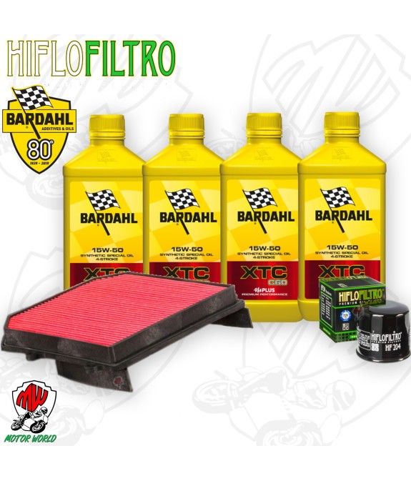 Kit tagliando Olio BARDAHL XTC 15W50 + Filtri HONDA XL 1000 V ABS 2004 Varadero